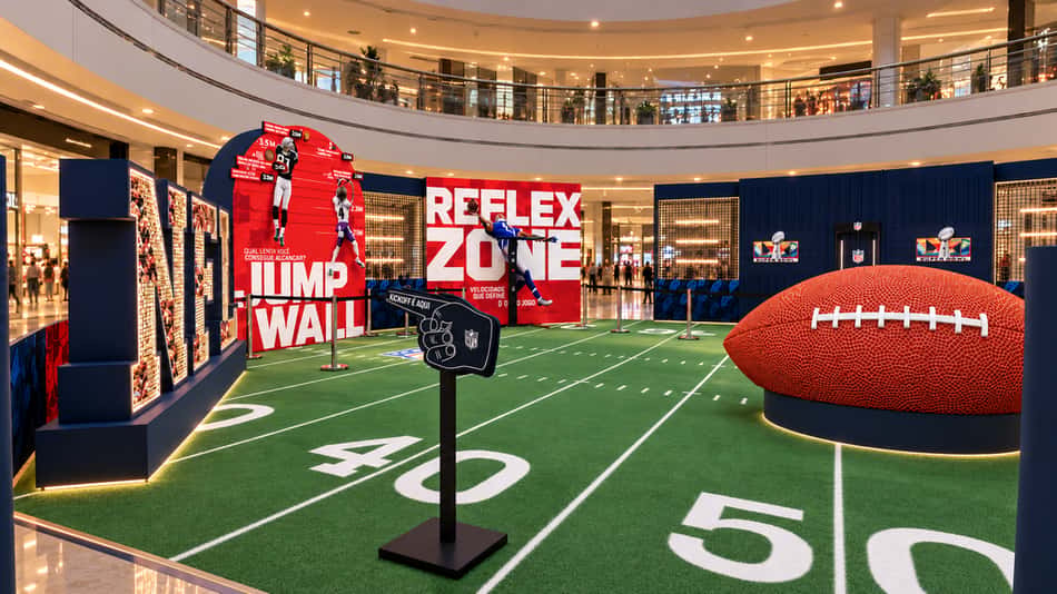 Ilustração do Espaço NFL em shoppings (Foto: Divulgação/NFL)