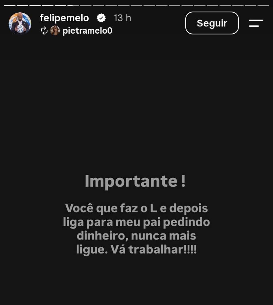 Felipe Melo lamentou a derrota de Flávio Bolsonaro nas urnas