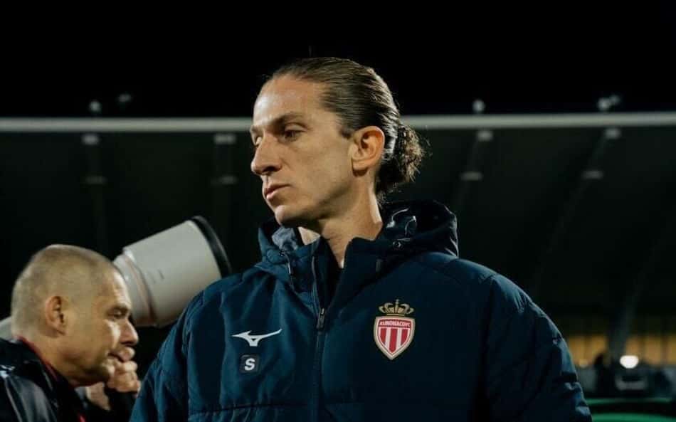 Filipe Luís durante o jogo entre Monaco e CSKA Sofia, pela Conference League