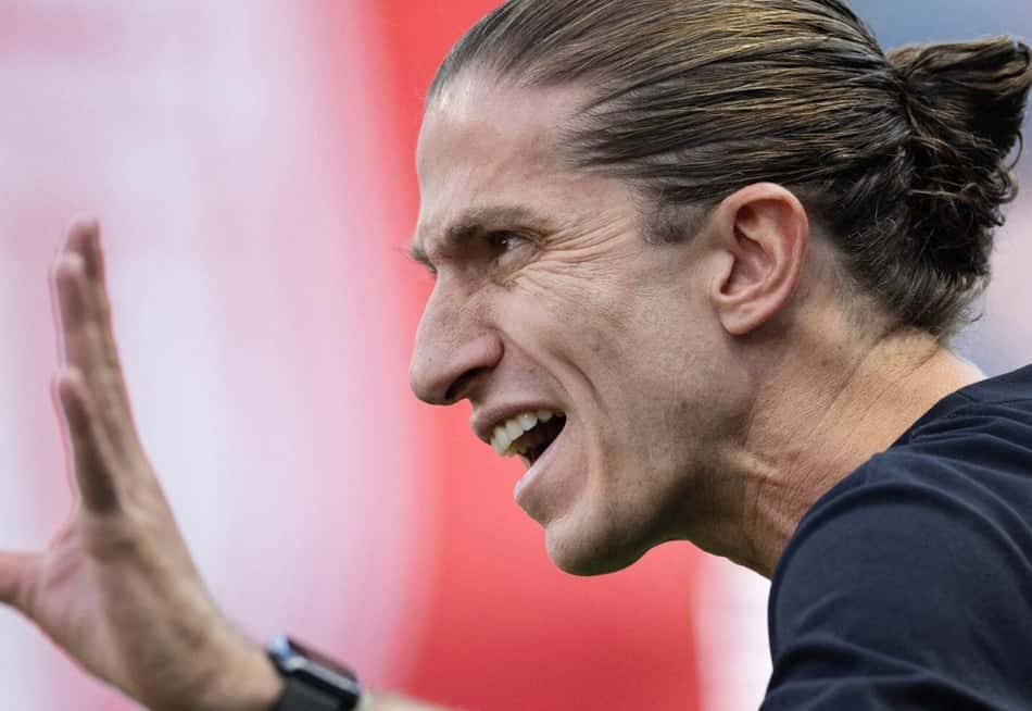 Filipe Luís em ação no duelo entre Monaco e Le Havre