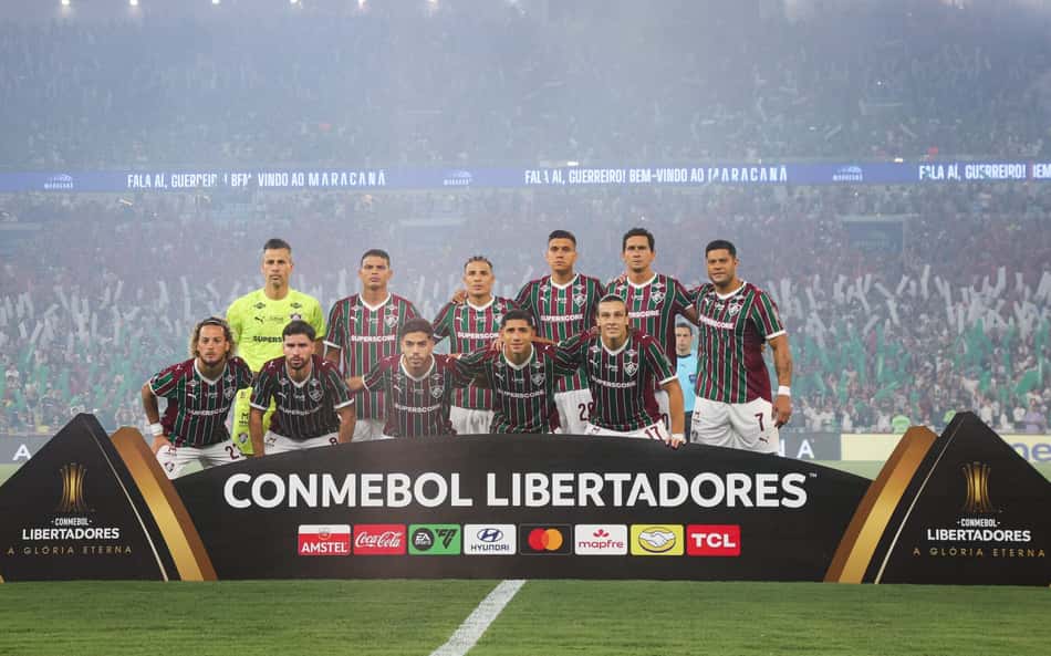 Fluminense perfilado antes de enfrentar o Palmeiras