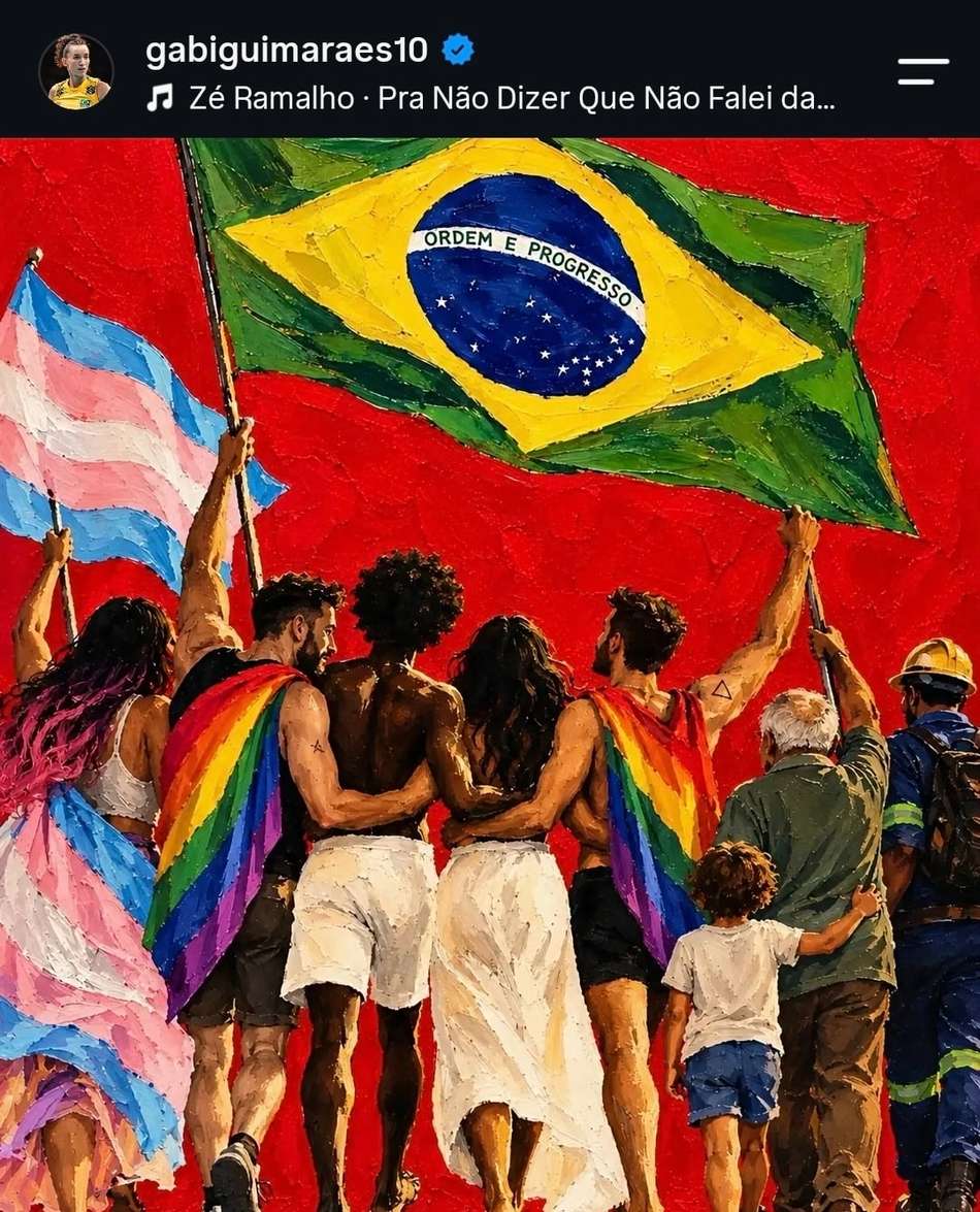 Gabi Guimarães celebrou a vitória do presidente Lula