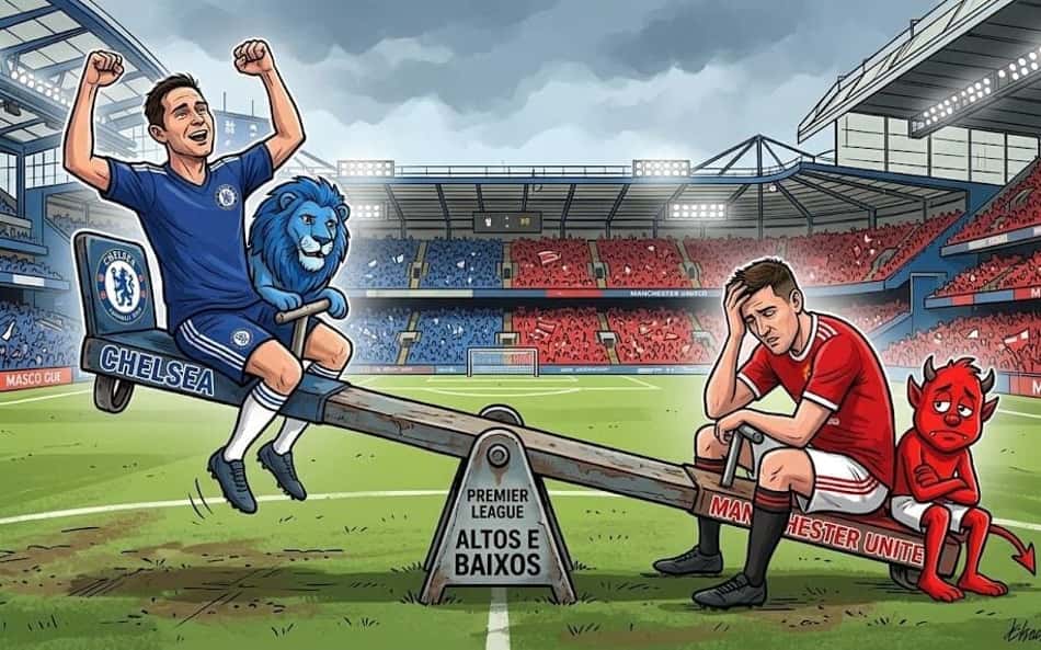 Gangorra representa momentos de altos e baixos de Chelsea e Manchester United
