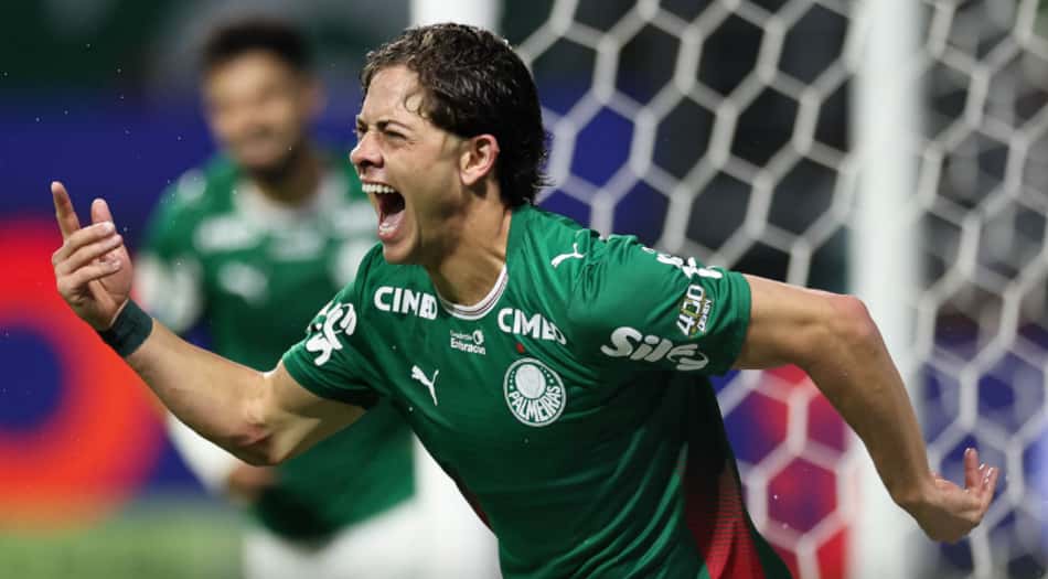 Giay comemora gol marcado em Palmeiras x Corinthians
