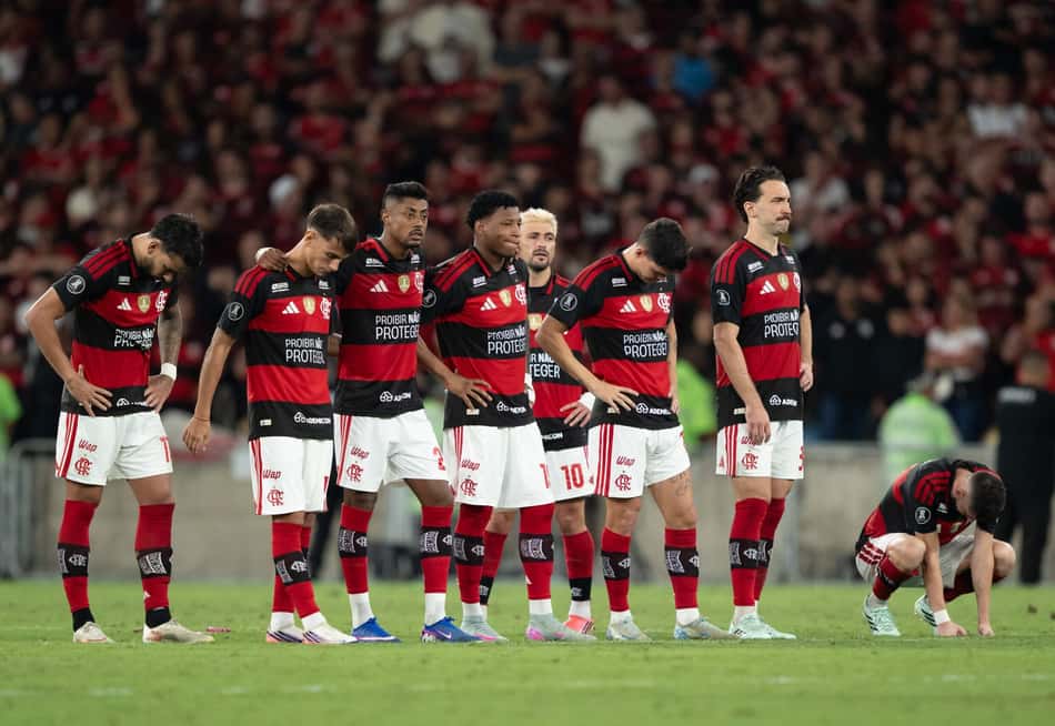 Jogadores do Flamengo na eliminação para o Estudiantes