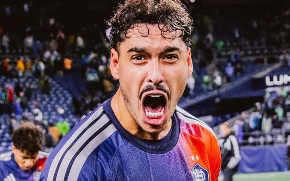 Lucas Halter comemora gol marcado pelo Houston Dynamo na MLS