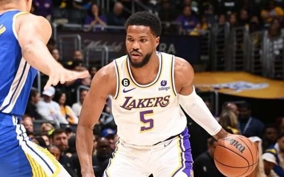Malik Beasley jogou no Lakers em 2023 (Foto: Andrew D. Bernstein / AFP)