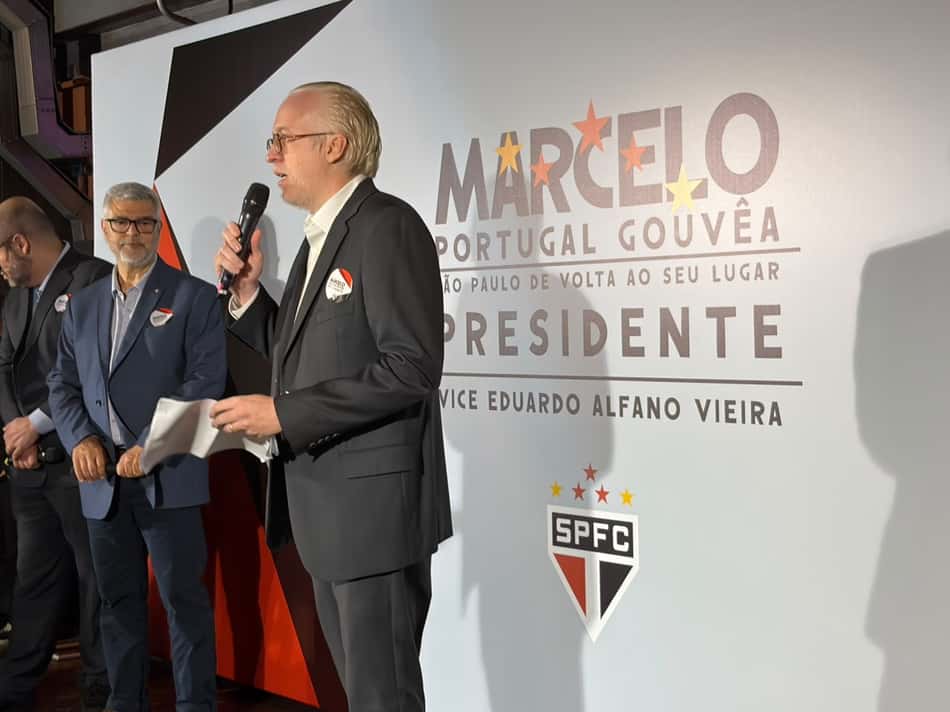 Marcelo e sua chapa em campanha do SPFC