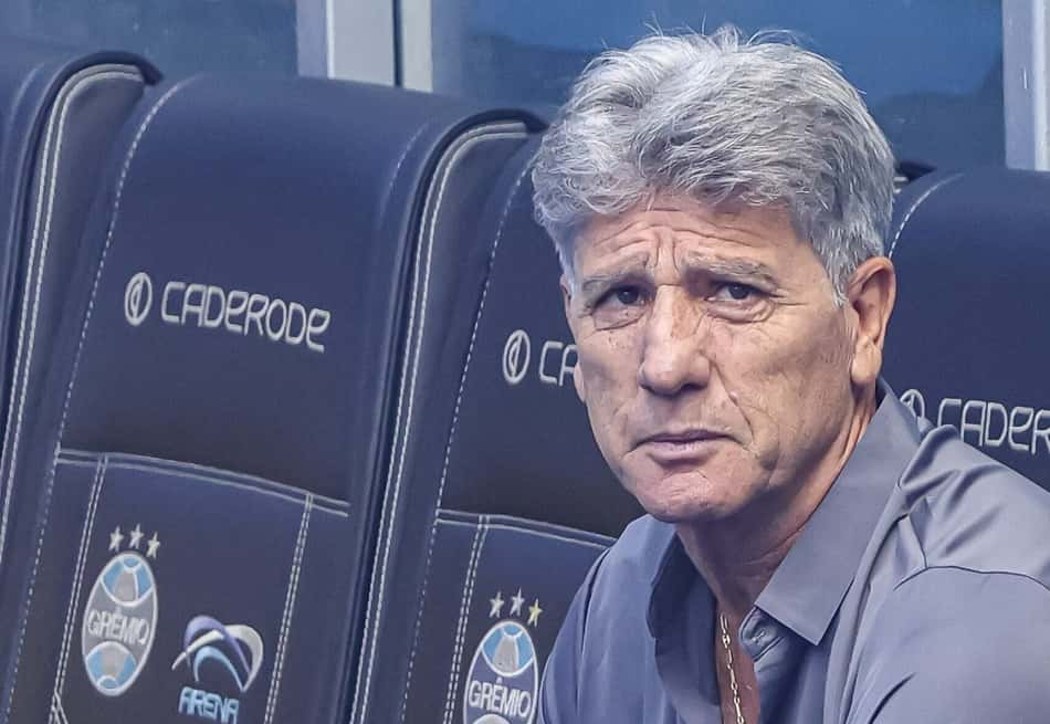 O técnico Renato Gaúcho na reestreia pelo Grêmio