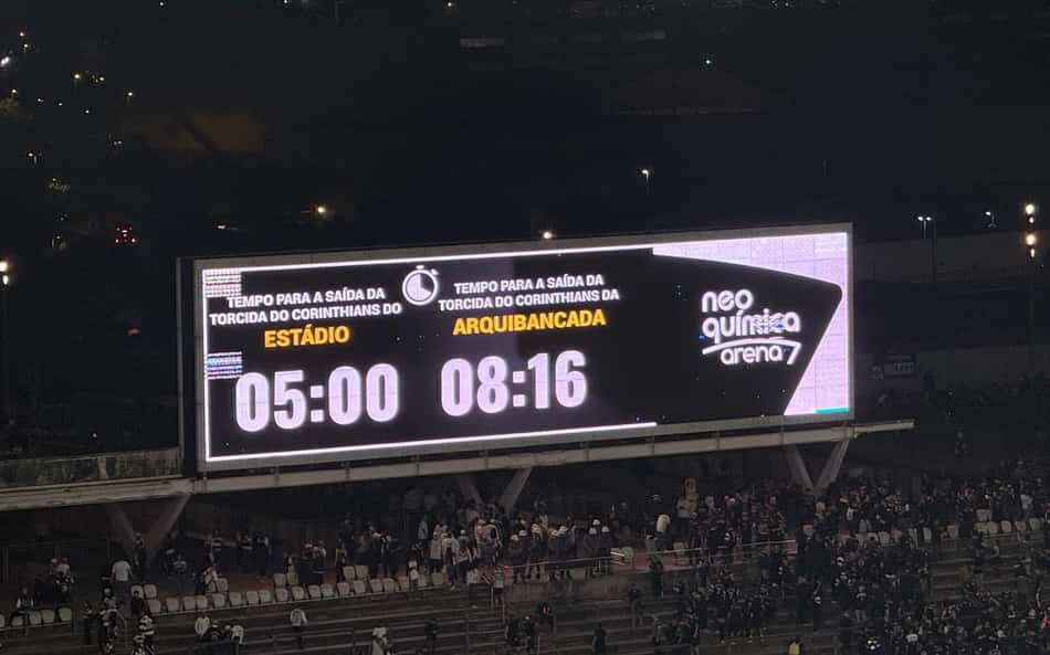 Corinthians usa cronômetro para saída de torcedores da Arena; entenda