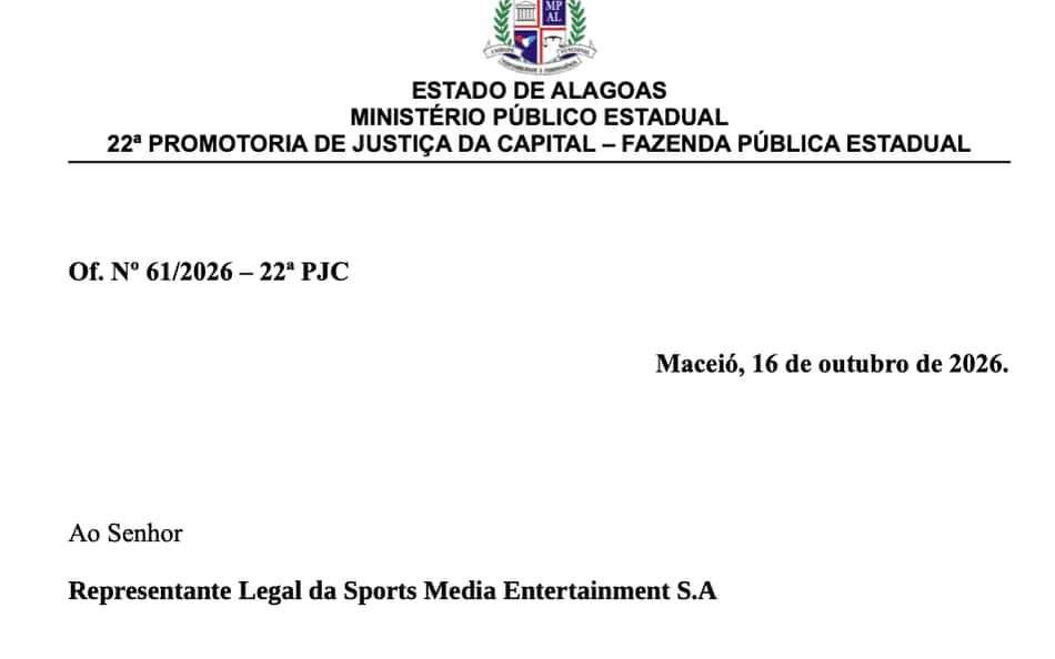 Ministério Público de Alagoas exige documentos da FFU (Reprodução)