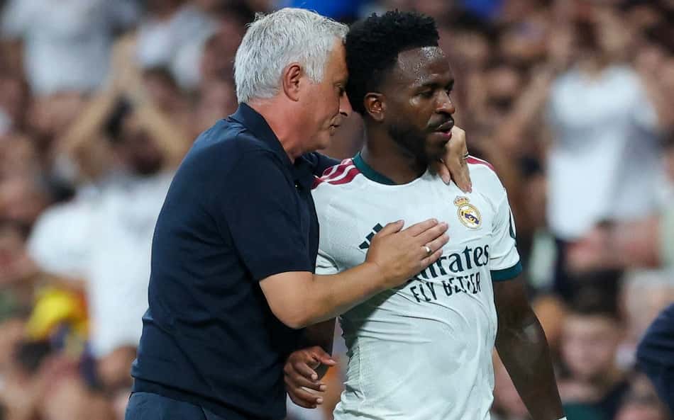 Vini Jr em ação pelo Real Madrid no duelo contra a Inter de Milão na Champions League