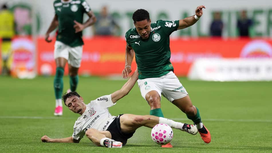 Vitor Roque na goleada do Palmeiras sobre o Corinthians (Foto: Cesar Greco/Palmeiras)