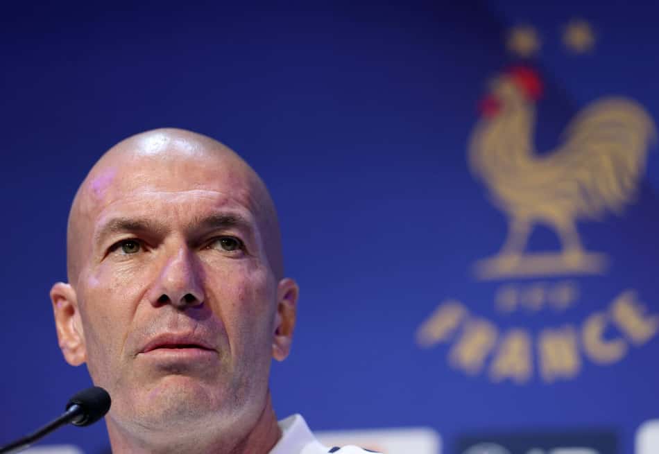 Zidane em coletiva como treinador da França antes do jogo contra a Itália, pela Nations League