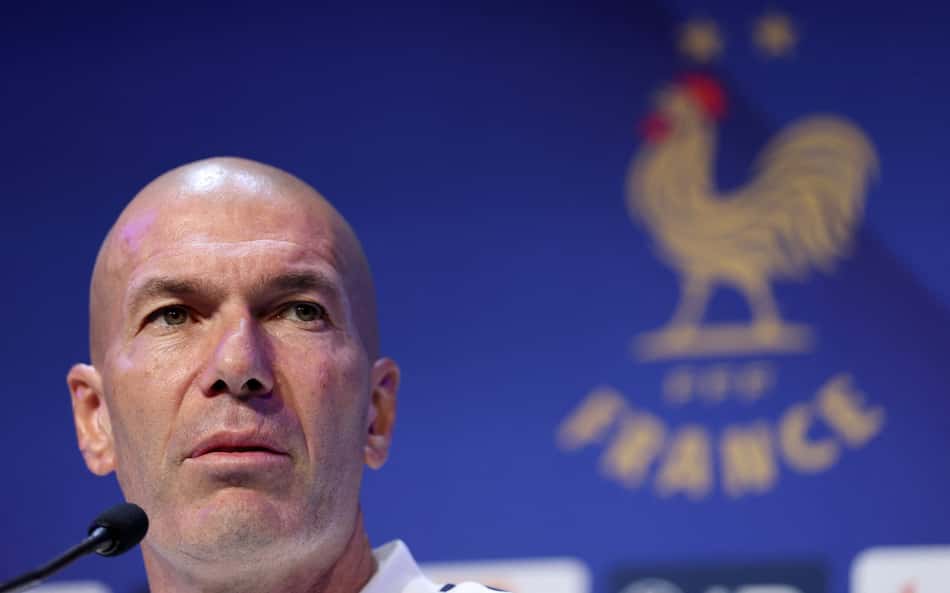 Zidane em coletiva como treinador da França antes do jogo contra a Itália, pela Nations League
