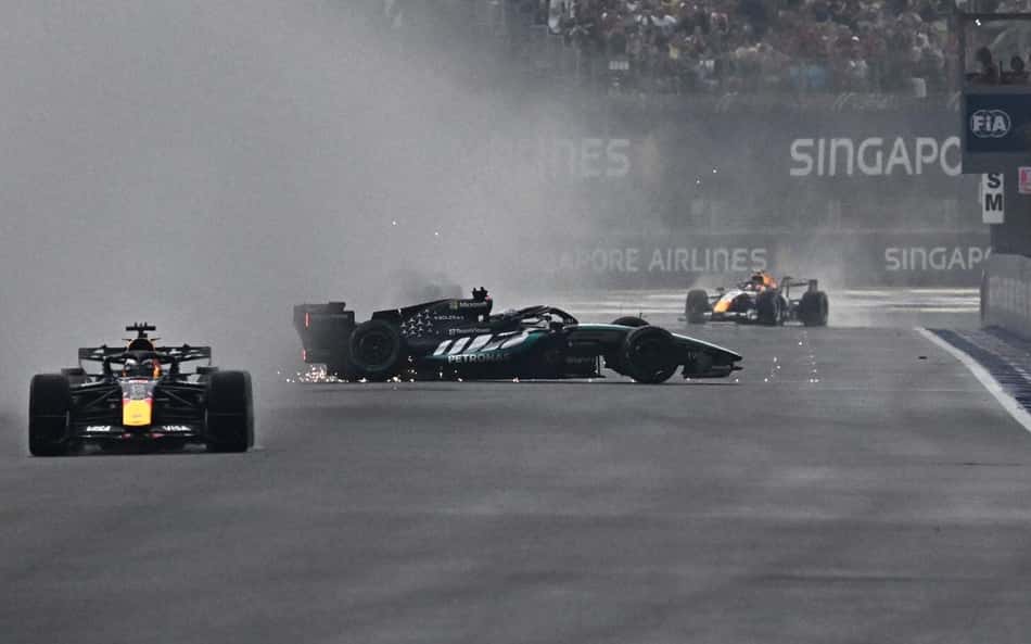 George Russell perde controle do carro e roda na sprint do GP de Singapura pela F1 2026