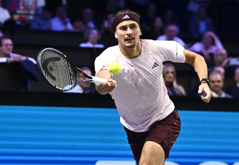 Alexander Zverev em ação no ATP 500 de Viena.
