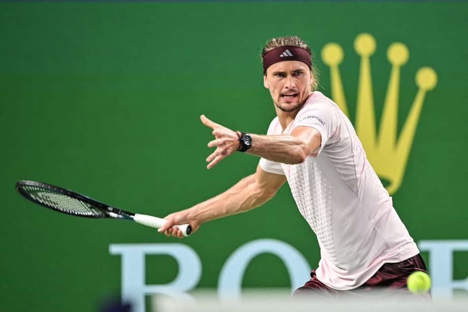 Alexander Zverev em ação no Masters 1000 de Xangai