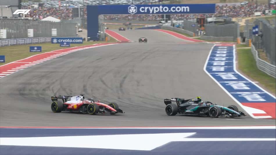 Kimi Antonelli e Charles Leclerc em ação no GP dos EUA pela F1 2026