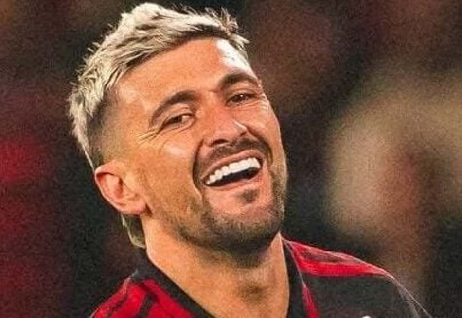 Comemoração de Arrascaeta em Flamengo x Del Valle (Foto: Divulgação/Flamengo)