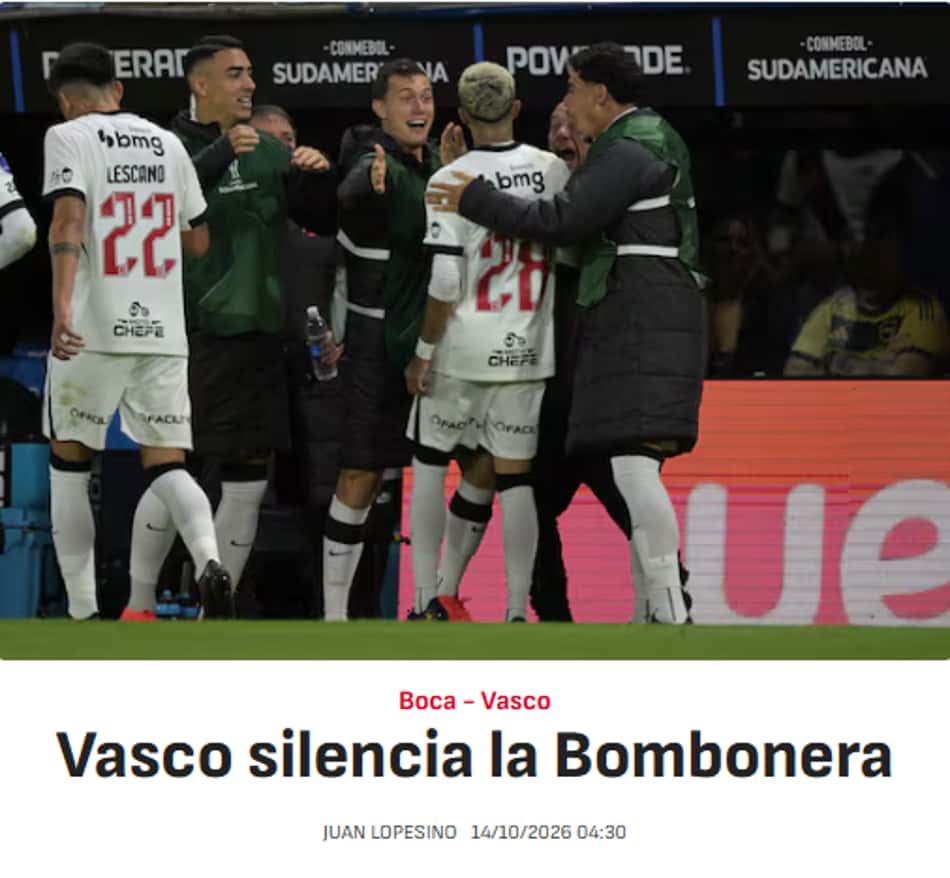 iário AS exalta força mental do Vasco ao resistir à pressão em Buenos Aires (Foto: Reprodução)