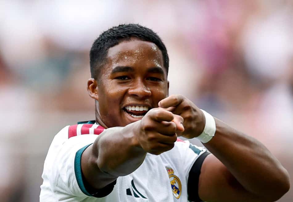 Endrick fez gol no amistoso entre Real Madrid e Fiorentina