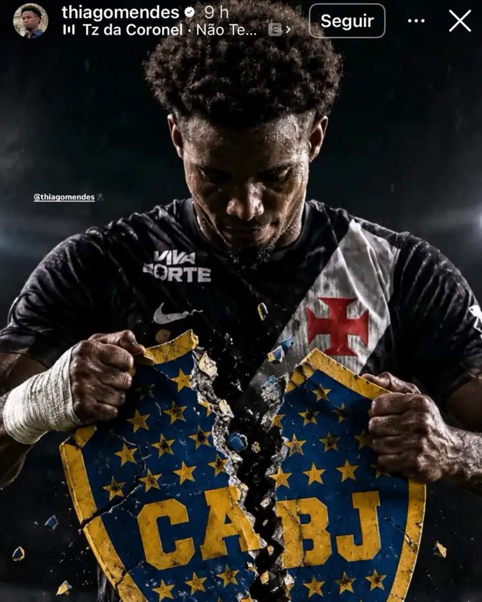 Thiago Mendes provocou o Boca Juniors nas redes sociais após vitória do Vasco no jogo de ida (Foto: Reprodução)