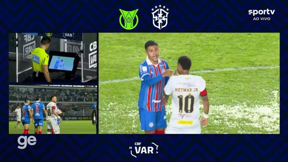 Neymar é expulso pela Lei Vini Jr. em Santos x Bahia