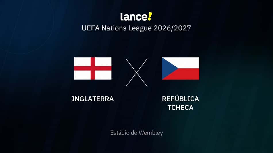 Onde assistir ao vivo à partida entre Inglaterra e República Tcheca pela Uefa Nations League 2026/2027 (Arte / Lance!)