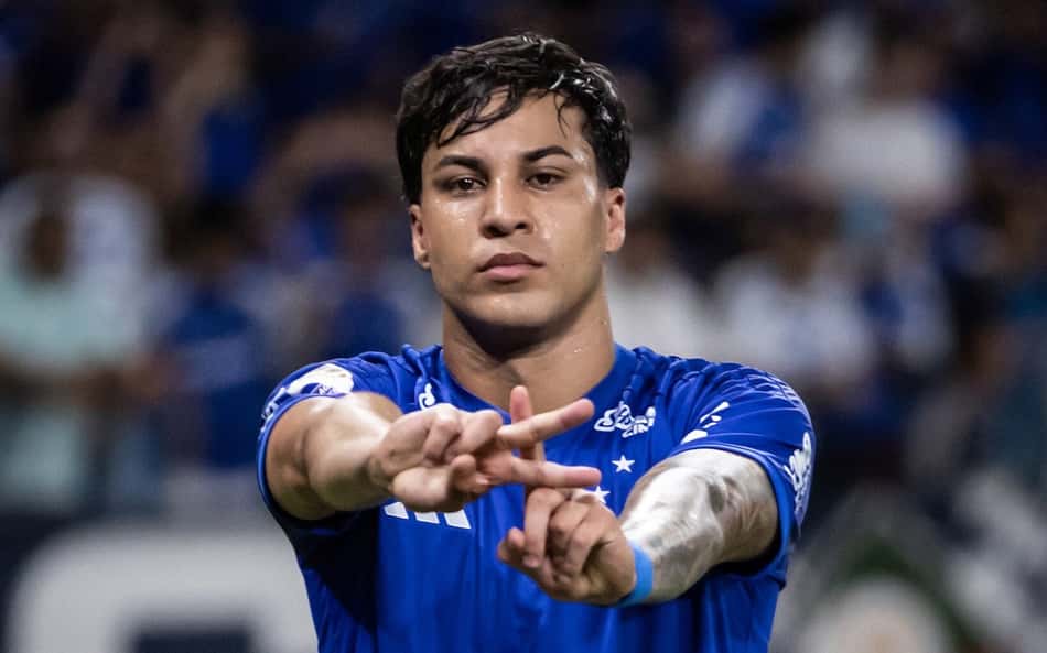 Kaio Jorge, do Cruzeiro, comemora gol contra o São Paulo