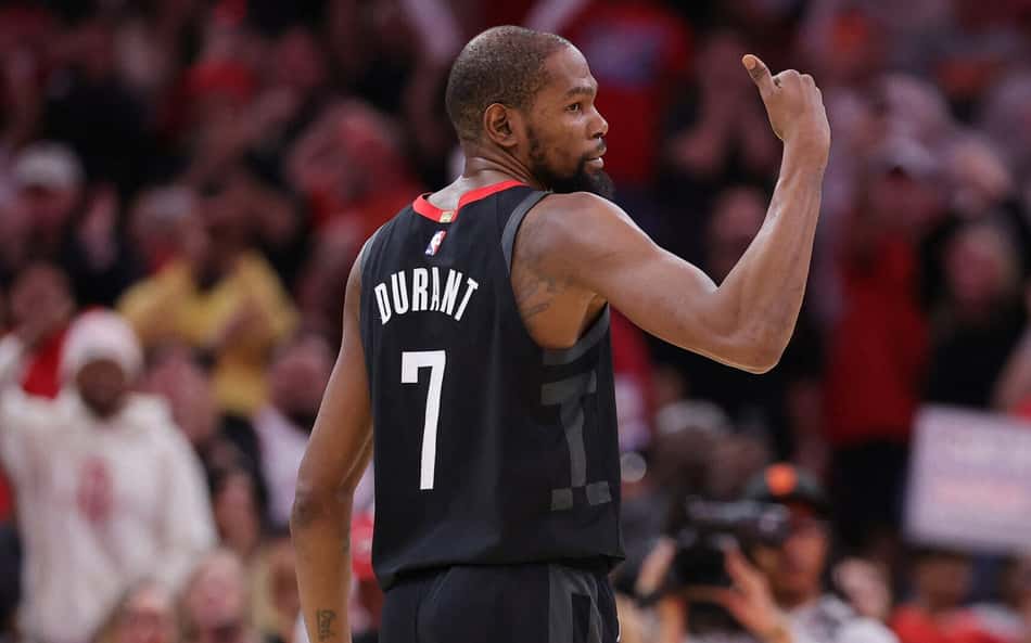 Kevin Durant em vitória do Houston Rockets sobre o Phoenix Suns na NBA (Foto: Alex Slitz/Getty Images/AFP)