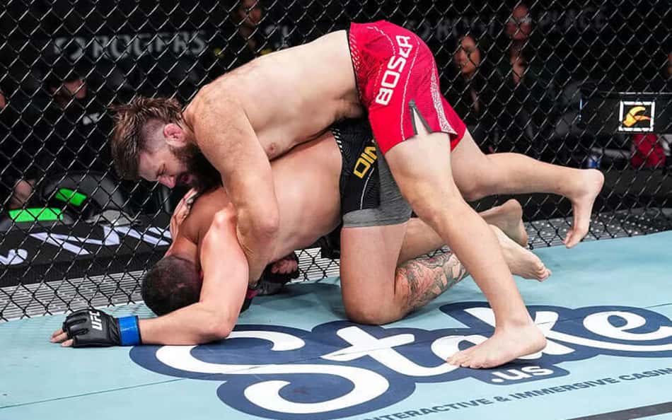 Tanner Boser controla Jhonata Diniz em duelo pelo peso-pesado no UFC Edmonton