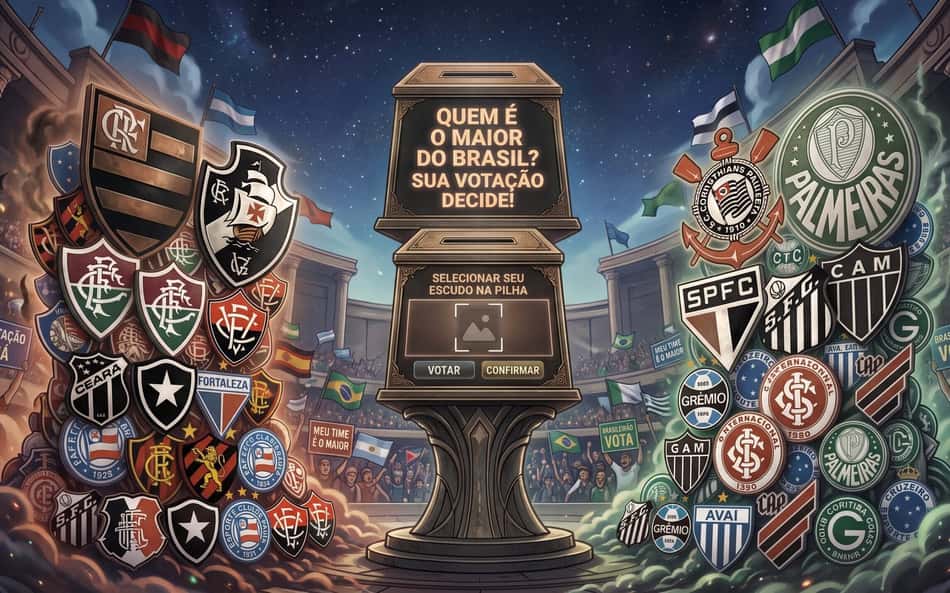 Ilustração com escudos da votação