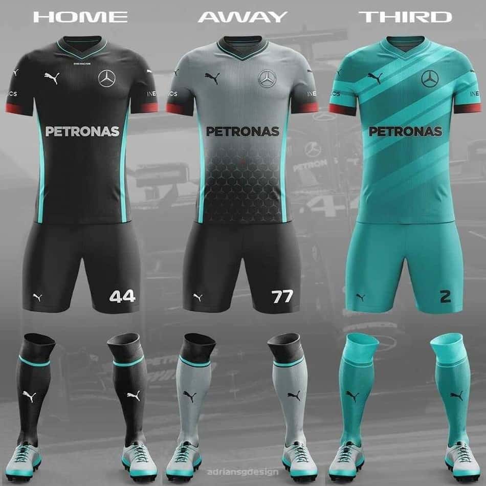 E se as equipes de Fórmula 1 fizessem uniformes de futebol? Veja os resultados!