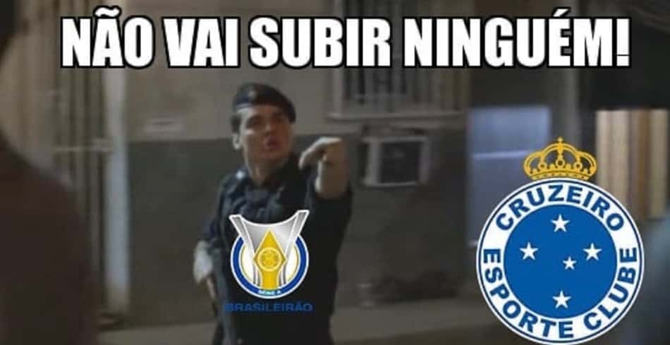 Não vai subir ninguém! Cruzeiro fica na Série B e web não perdoa nos memes