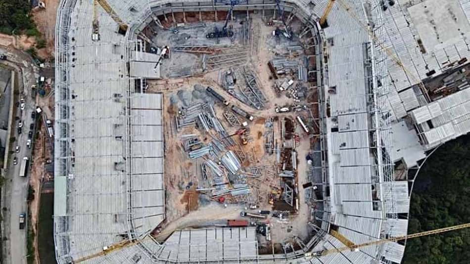 Dois anos de obras da Arena MRV: veja fotos da construção do estádio do Atlético Mineiro