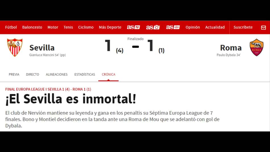Repercussão internacional - final da Europa League
