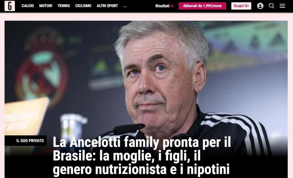 Gazzeta Dello Sport - Ancelotti