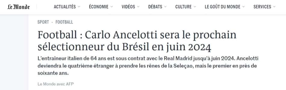 Le MOnde - ANcelotti