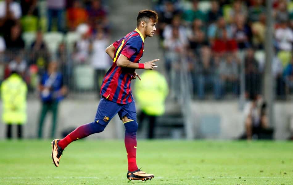 Neymar estreando pelo Barcelona