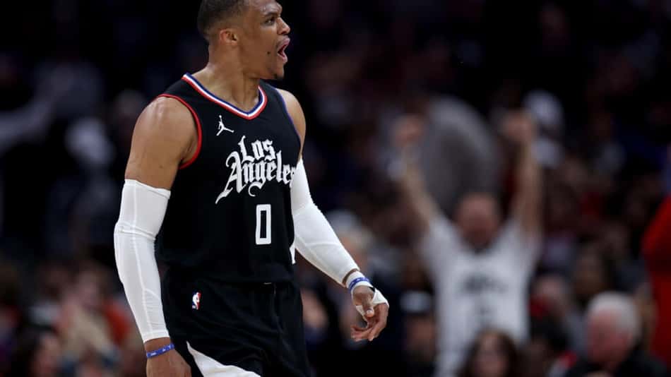 Russell Westbrook em uma de suas partidas pela NBA