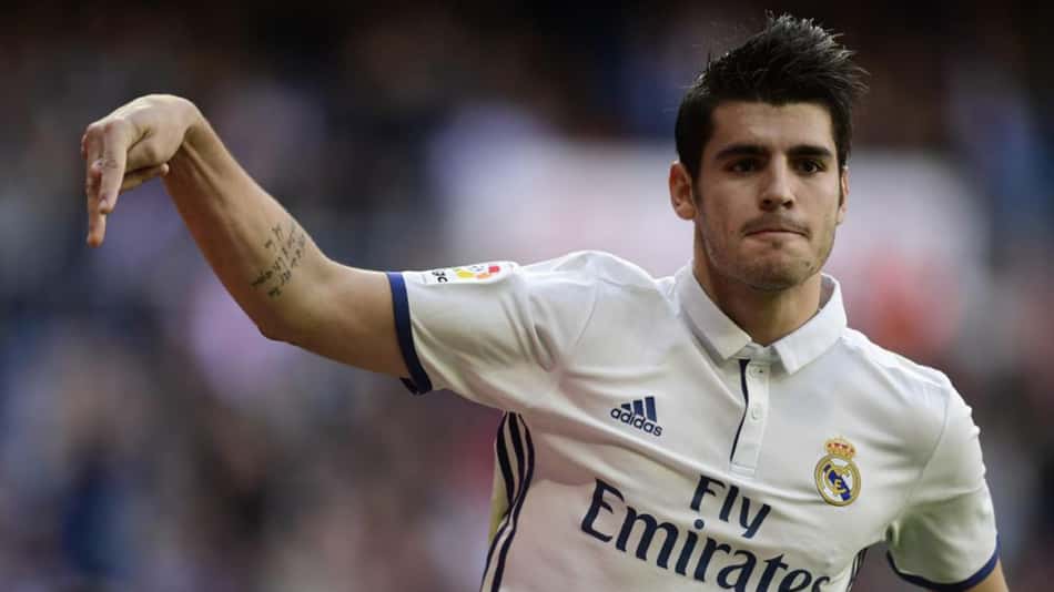 Morata celebra gol pelo Real Madrid