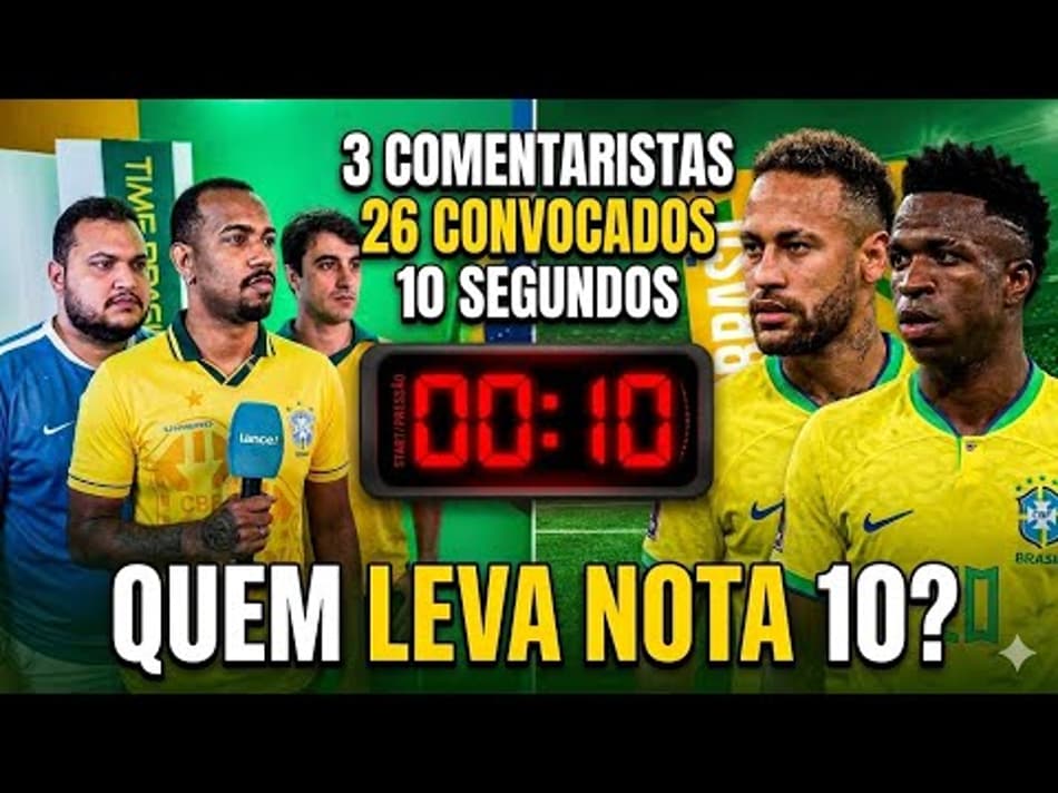 thumbnail Vinicius Jr nota 10? Neymar nota…? Avaliando a Seleção no CRONÔMETRO! ⏱️