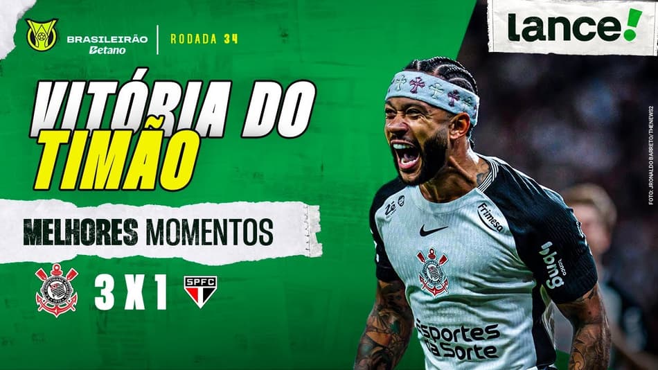 CORINTHIANS 3 X 1 SÃO PAULO - MELHORES MOMENTOS - BRASILEIRÃO 2025 - 34ª RODADA