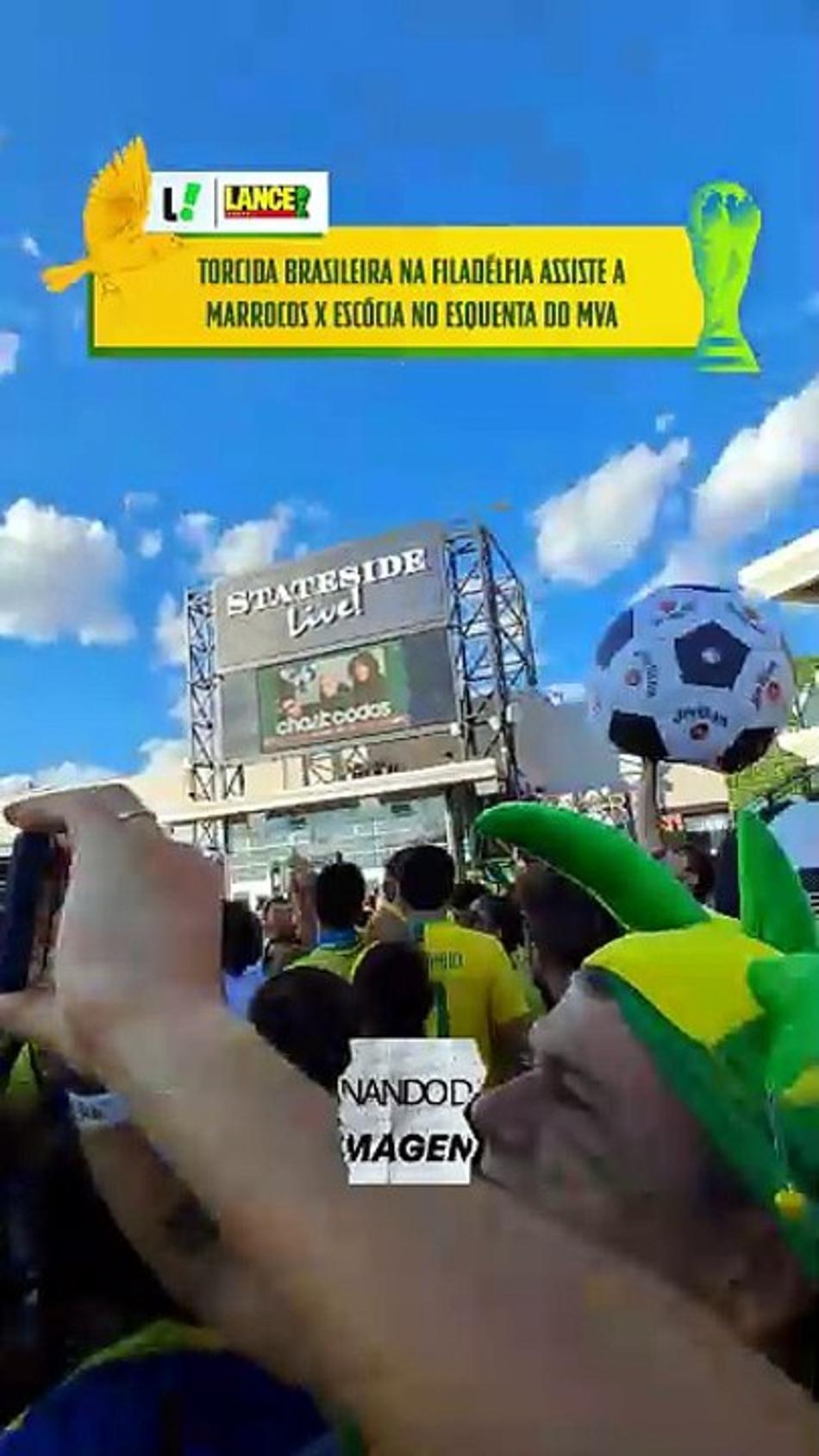 thumbnail Torcida brasileira na Filadélfia assiste a Marrocos x Escócia no esquenta do MVA