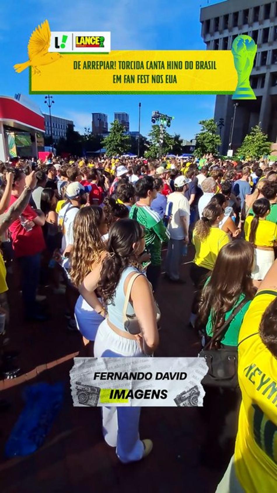 thumbnail De arrepiar! Torcida canta hino do Brasil em fan fest nos EUA