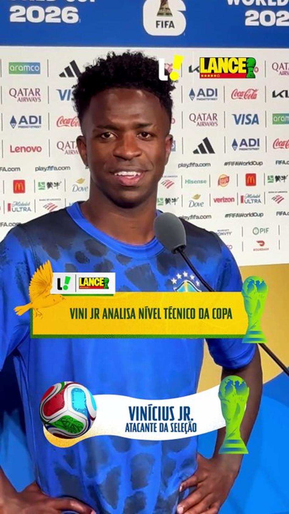 thumbnail Vini Jr analisa nível técnico da Copa do Mundo