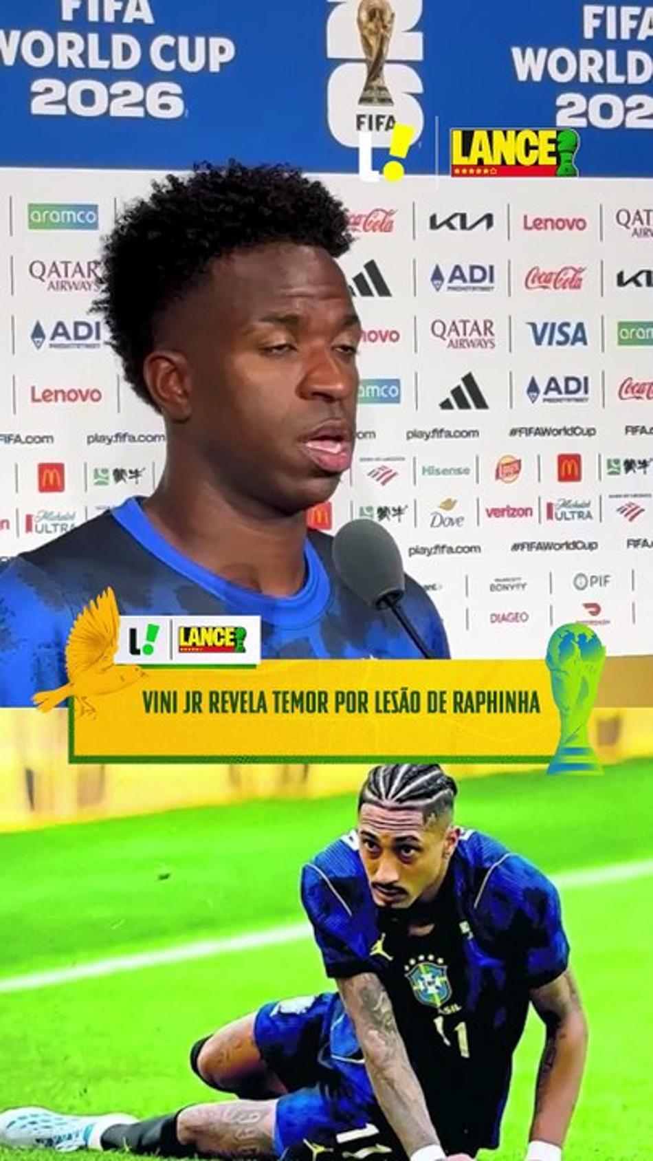 thumbnail Vini Jr revela temor por lesão de Raphinha