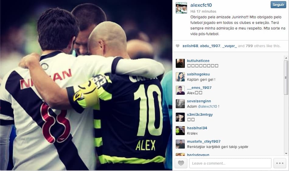 Alex com o Juninho (Foto: Reprodução/Instagram)