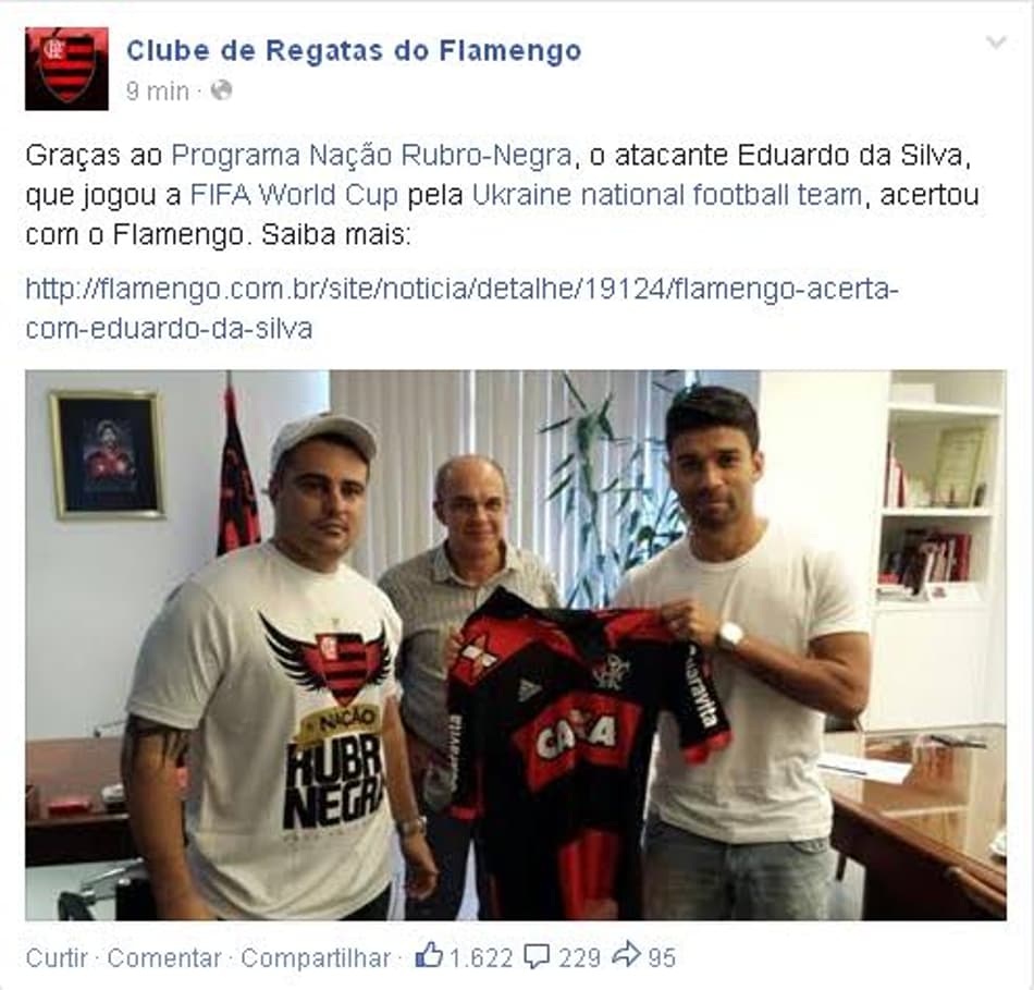 Eduardo da Silva - Flamengo (Foto: Reprodução)